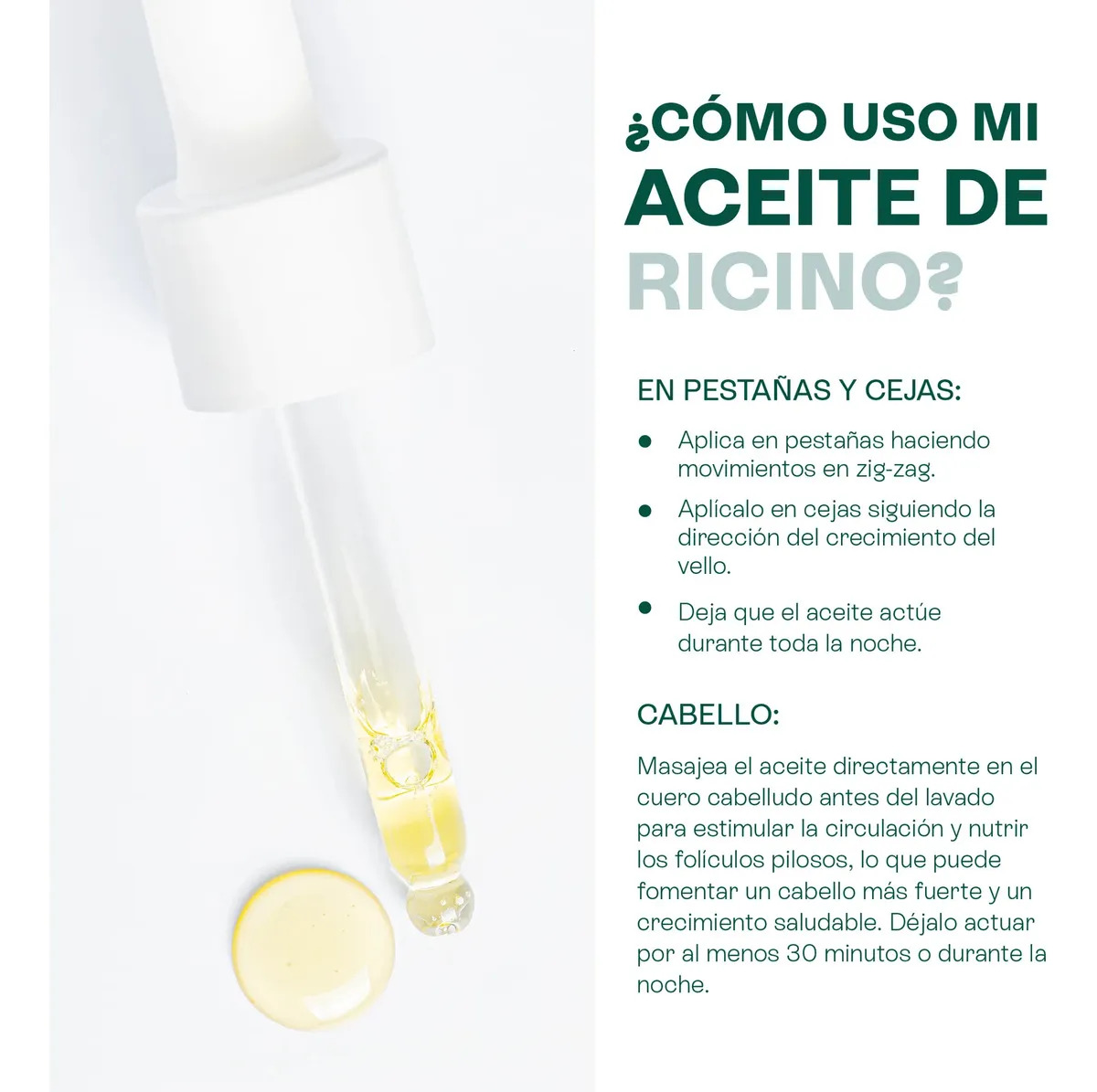 Aceite de Ricino Natural Puro Orgánico Hebbe Cosmetics 500ml — Envase de 500 ml con etiqueta del producto