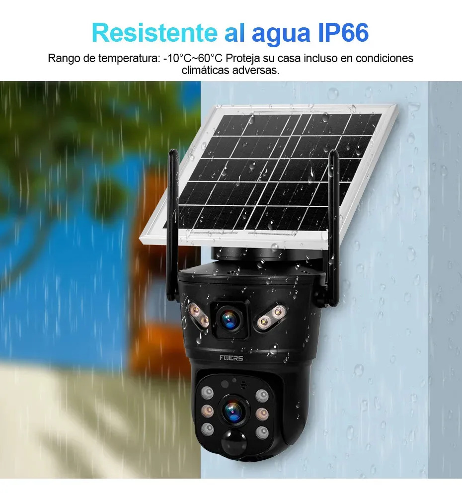 Cámara de Seguridad Exterior Wifi Fuers Doble Lente 8MP — Visión nocturna a todo color