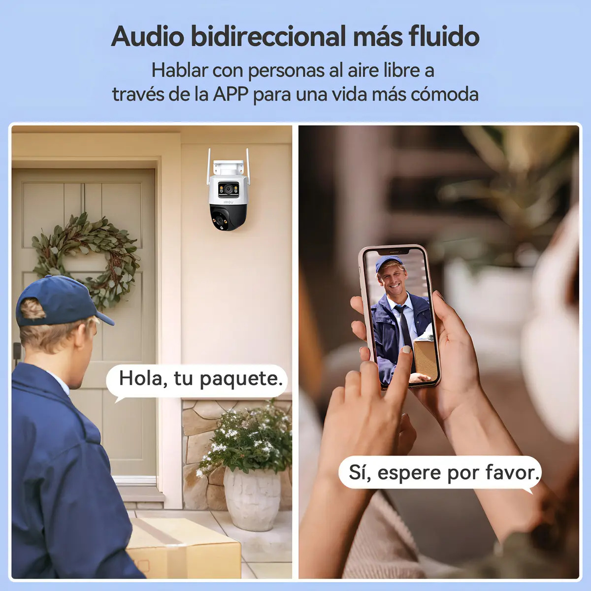 Cámara de seguridad Imou Cruiser Dual 6MP exterior — Comparación de imagen diurna y nocturna