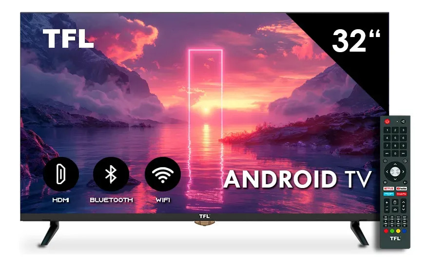 Pantalla Smart Tv 32 Pulgadas TFL Android TV — Conexiones HDMI y USB en la parte trasera