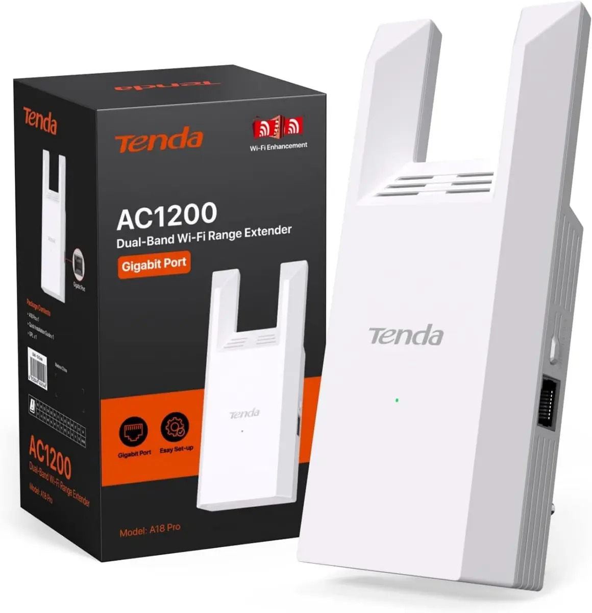 Repetidor Wifi Tenda A18 Pro AC1200 Puerto Gigabit