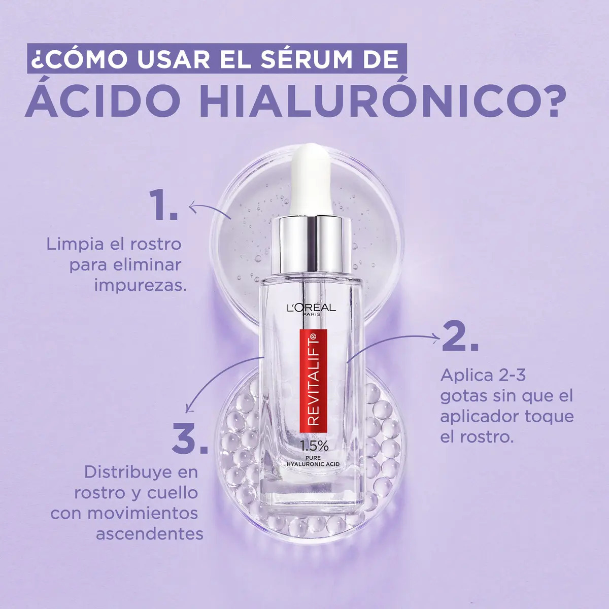 Sérum L'Oréal Revitalift Ácido Hialurónico 30ml — Envase y caja del producto