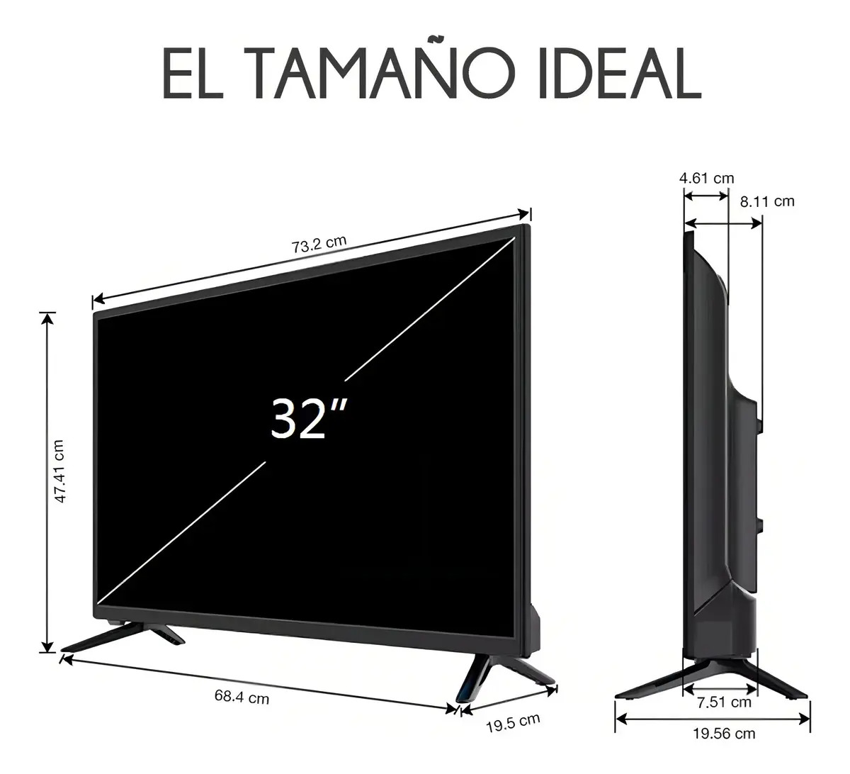 Smart TV 32 Pulgadas Bagada Android TV HD — Pantalla LED HD de 32 pulgadas con colores nítidos