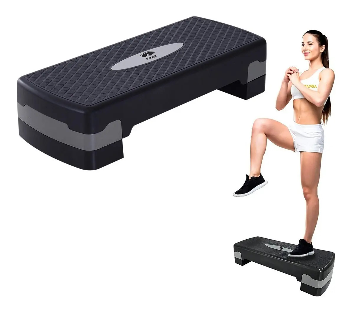 Step Raganet DP007 banco de aerobics con 2 alturas — Superficie texturizada que evita resbalones durante el ejercicio